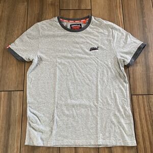 Superdry T shirt , Men's Size  3XL, Gray Striped,, The Orange Label Tee Co.